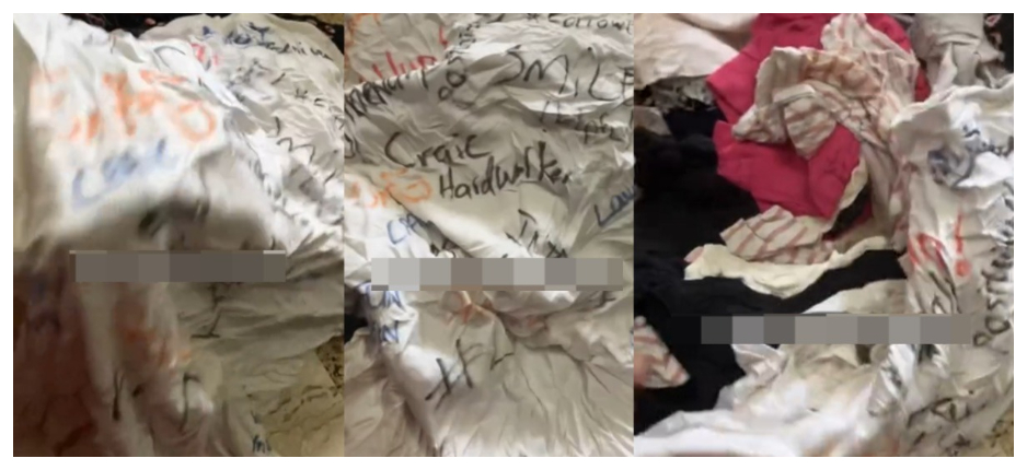 Thrift Vendor in Shock, Seeing Sign-Out Shirt Inside Bale