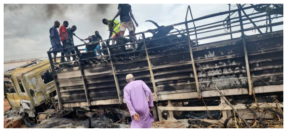 UPDATED: 48 Passengers, 50 cows Confirmed Burnt Dead in Tanker Fire